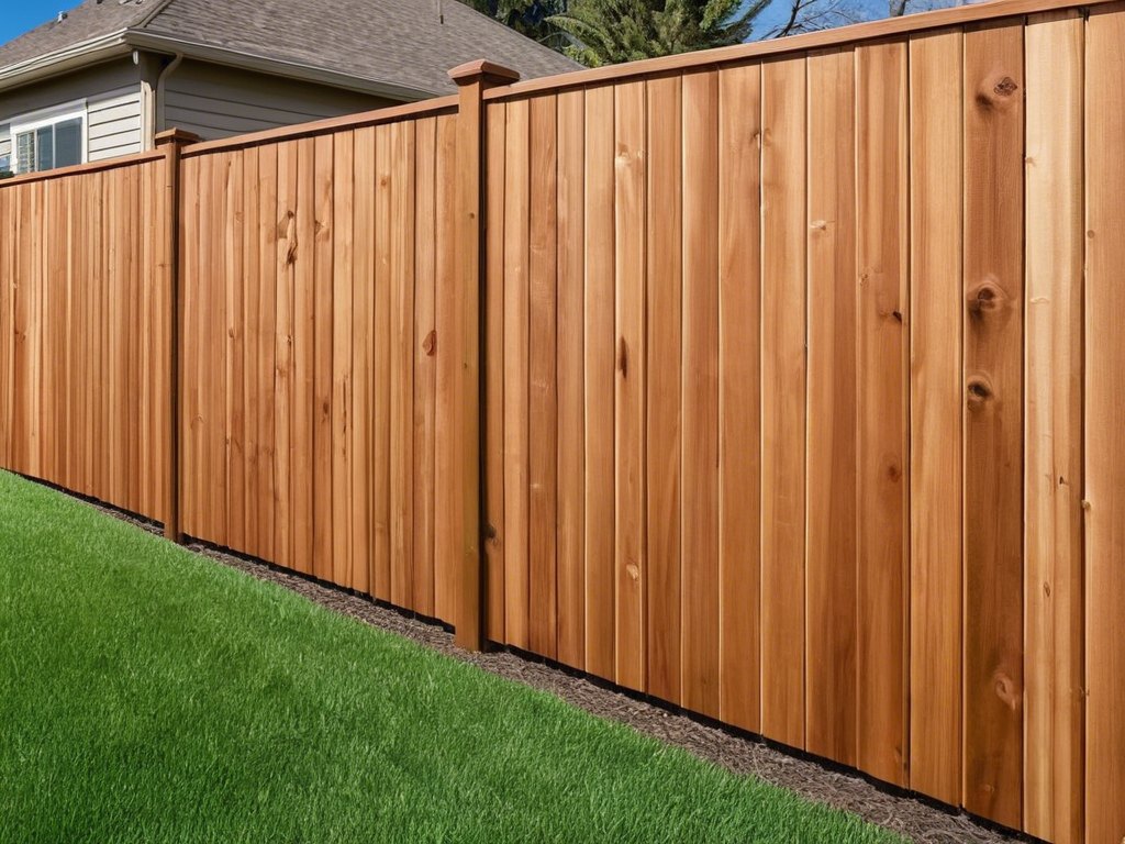 Tall wood privacy fence with dog-ear pickets around a backyard